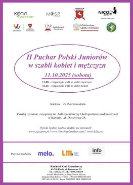 II Puchar Polski Juniorów w szabli kobiet i mężczyzn