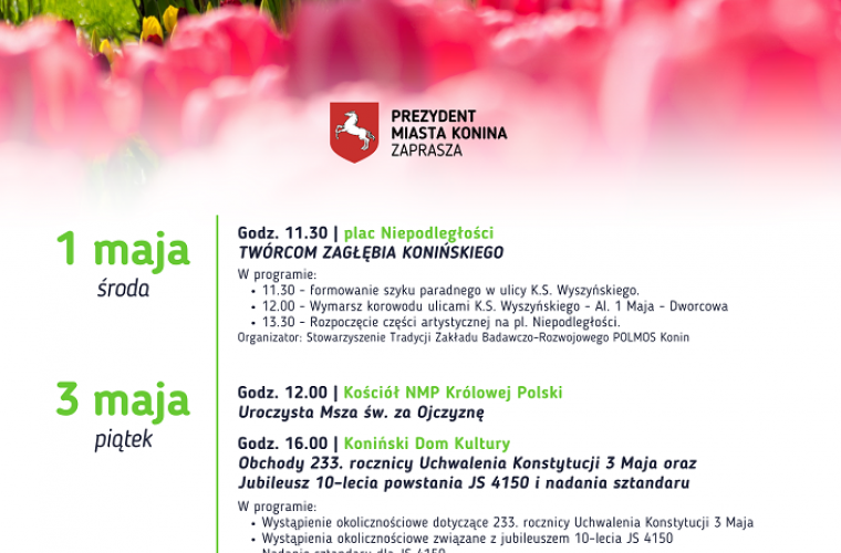 Link do artykułu - Majówka w Koninie - kalendarz wydarzeń