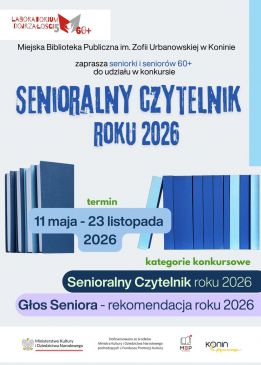 Senioralny Czytelnik Roku 2026 – konkurs dla seniorek i seniorów 60+