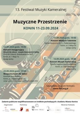 13. Festiwal Muzyki Kameralnej „Muzyczne Przestrzenie”