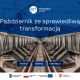 Październik ze sprawiedliwą transformacją. Na grafice widać zdjęcie mostu kolejowego w centralnej części, napisane jest hasło Październik ze  sprawiedliwą transformacją