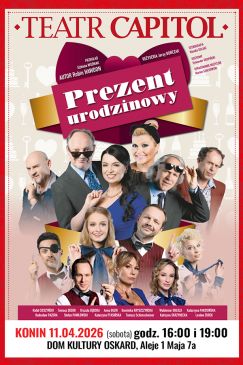 „Prezent urodzinowy” – komediowy hit teatralny w gwiazdorskiej obsadzie już 11 kwietnia w Koninie!