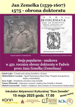 Sesja popularnonaukowa w 450. rocznicę obrony doktoratu przez Jana Zemełkę