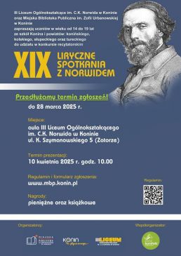 XIX Liryczne Spotkania z Norwidem – konkurs recytatorski