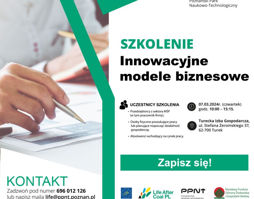 Link do artykułu - Zapraszamy na bezpłatne szkolenie w ramach projektu Life After Coal pn. "Innowacyjne modele biznesowe"!
