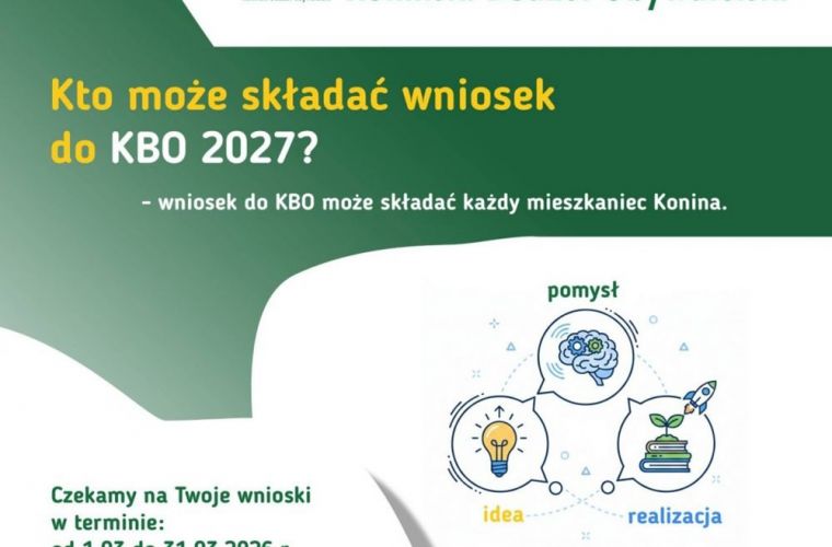 13. edycja KBO już ruszyła. Na grafice widać informacje tekstowe dotyczące składania wniosków.