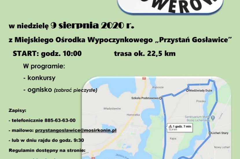 Link do artykułu - II Wakacyjny Rajd Rowerowy z Miejskiego Ośrodka Wypoczynkowego "Przystań Gosławice"  - 9 sierpnia 2020 r.