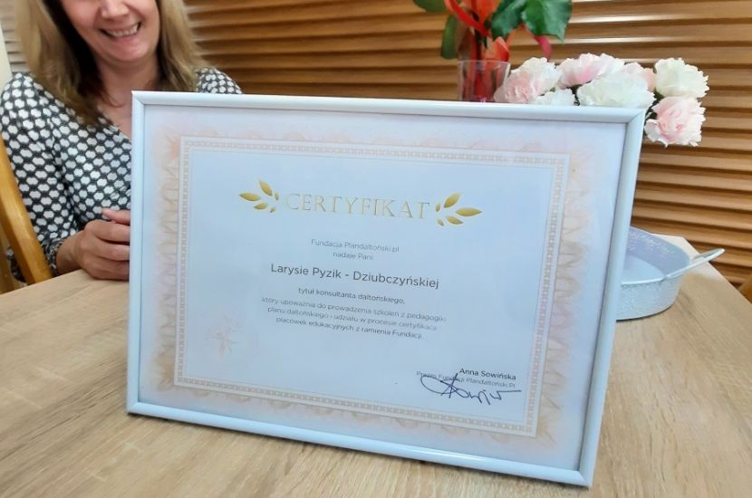 Link do artykułu - Certyfikat Fundacji Plandaltonski.pl dla przedszkola nr 8