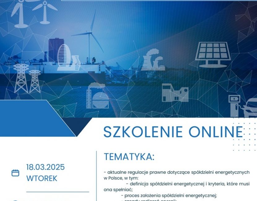 Link do artykułu - Szkolenie online w tematyce spółdzielni energetycznych jako przyszłości lokalnej energetyki odnawialnej