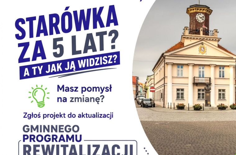 Plakat informujący o naborze przedsięwzięć rewitalizacyjnych