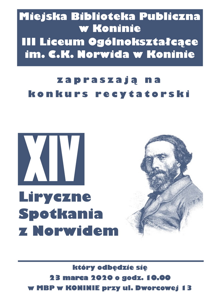 Plakat - XIV LIRYCZNE SPOTKANIA Z NORWIDEM