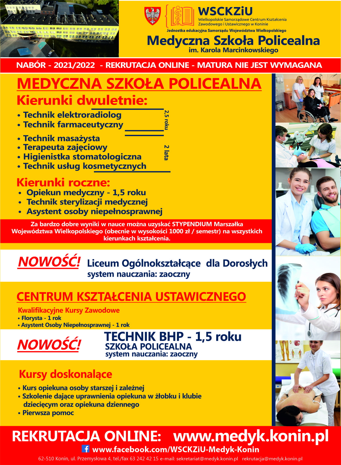 Link do artykułu - Medyczna Szkoła Policealna - Nabór 2021/2022 - Rekrutacja Online