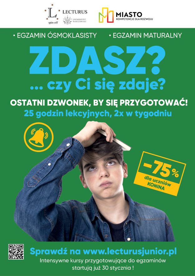 Link do artykułu -  Kursy przygotowujące uczniów klas ósmych i maturalnych do egzaminów