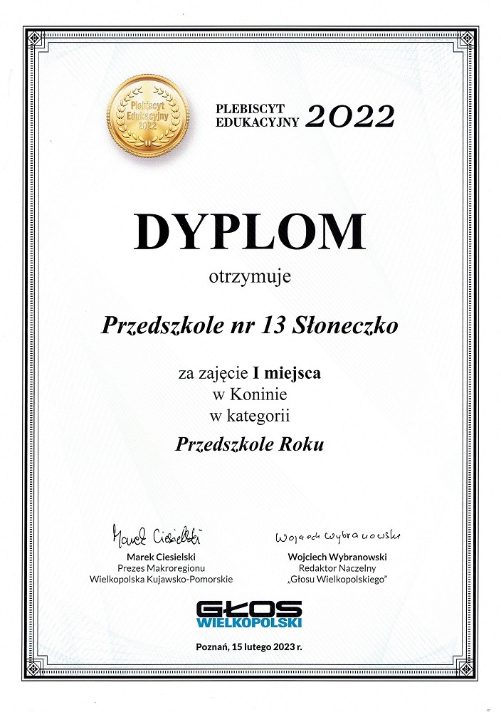 Link do artykułu -  "Słoneczko" docenione w plebiscycie Głosu Wielkopolskiego
