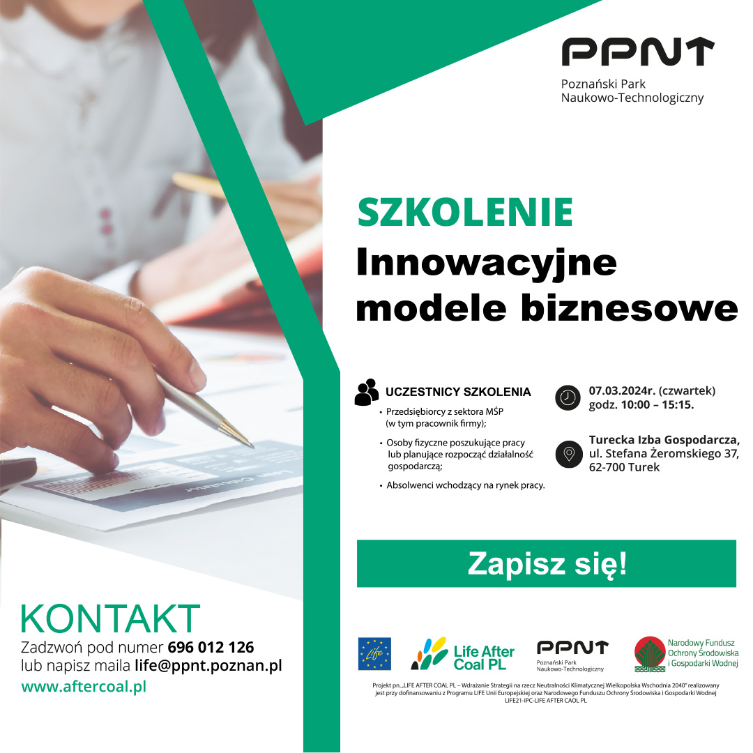 Link do artykułu - Zapraszamy na bezpłatne szkolenie w ramach projektu Life After Coal pn. "Innowacyjne modele biznesowe"!
