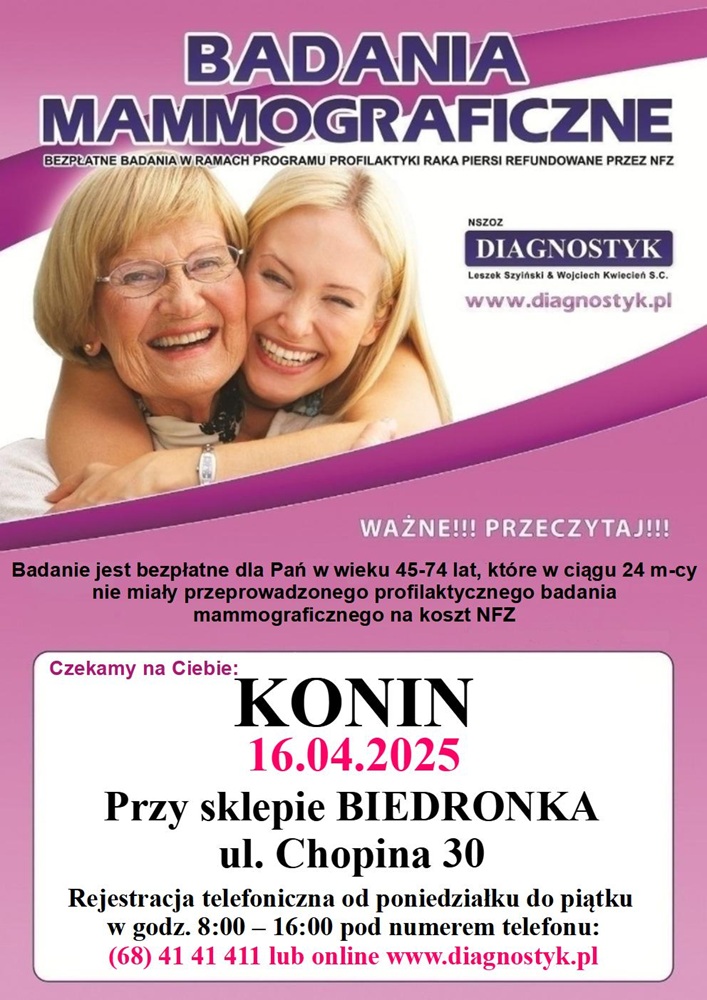 Link do artykułu - Bezpłatne badania mammograficzne