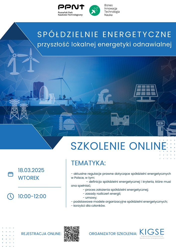 Link do artykułu - Szkolenie online w tematyce spółdzielni energetycznych jako przyszłości lokalnej energetyki odnawialnej