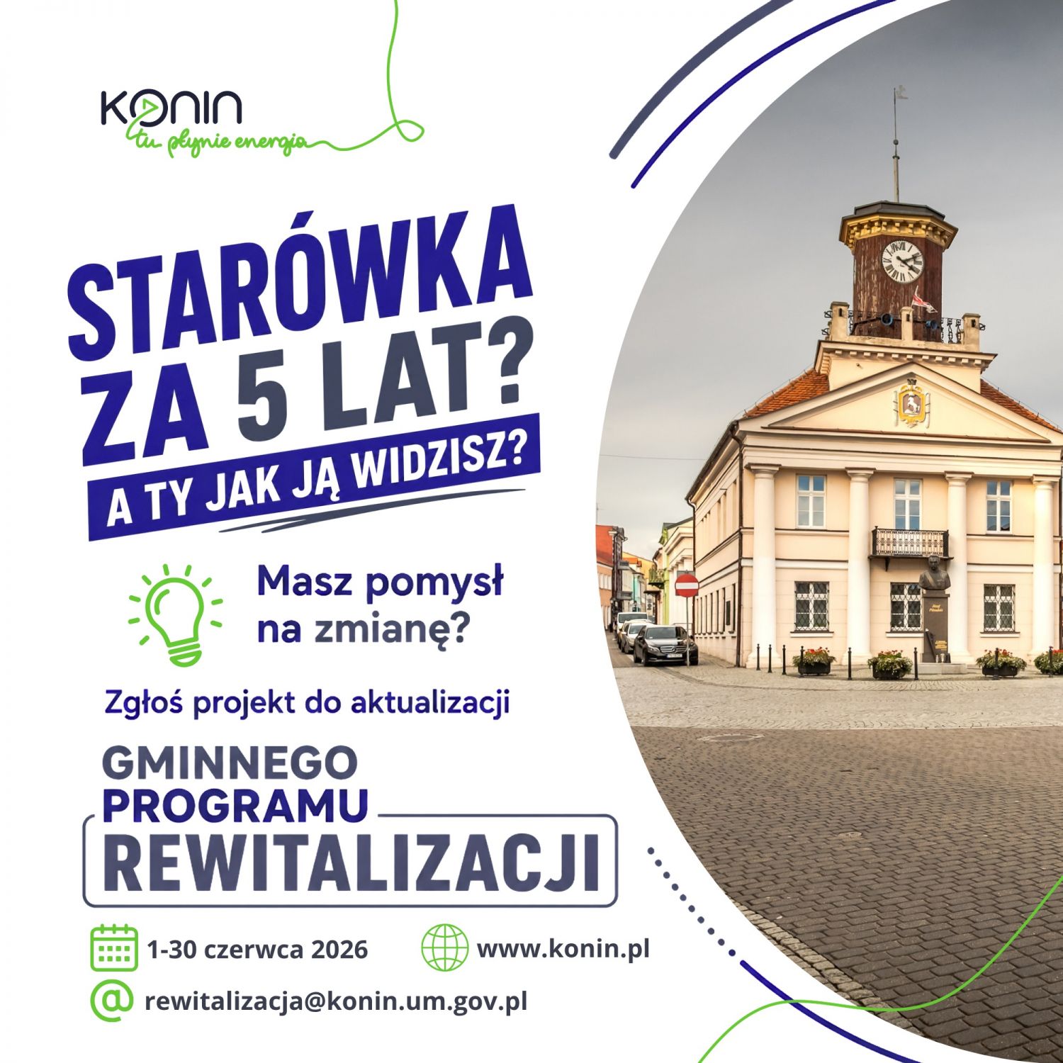 Plakat informujący o naborze przedsięwzięć rewitalizacyjnych