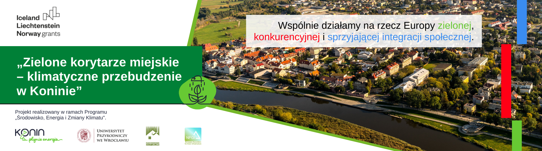 „Zielone korytarze miejskie – klimatyczne przebudzenie w Koninie” baner nieaktyw