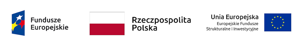Logotypy funduszy UE, flaga Polski, herb Województwa Wielkopolskiego