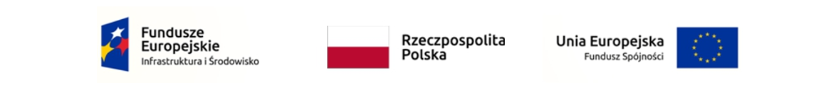 Logotypy funduszy UE oraz flaga Polski