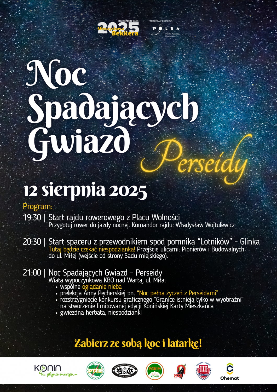 Noc Spadających Gwiazd – Perseidy 2025 w Koninie