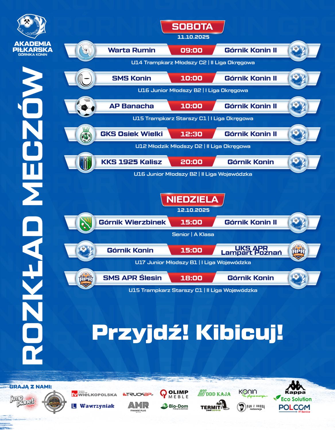 Plakat przedstawiający Mecze  Górnika Konin Piłka Nożna